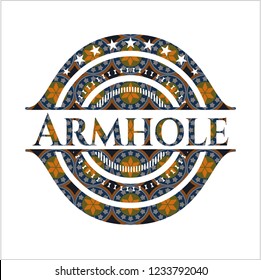 Armhole arabesque style emblem. arabic decoration.