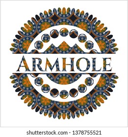 Armhole arabic badge background. Arabesque decoration.