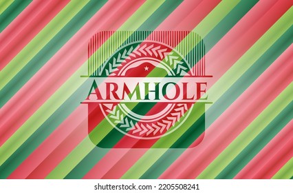Armhole christmas style badge. Vector Illustration. Detailed. 
