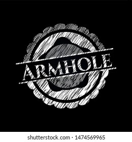 Armhole written on a chalkboard. Vector Illustration. Detailed.