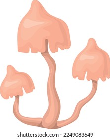 Armillaria fungus icon. Cartoon forest poison mushroom isolated on white background
