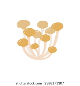 Armillaria mushrooms. Parasitic fungus. Vector cartoon illustration with texture isolated on the white background.