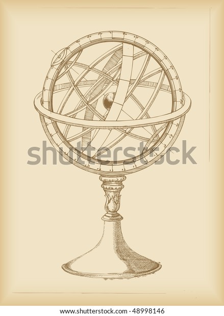 Armillary Sphere -\
drawing