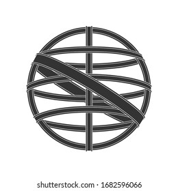 Armillary sphere graphic icon isolated on white background. Symbol vintage navigation device armillary sphere. Vector illustration