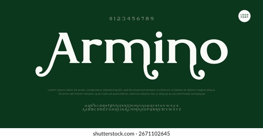 Armino and script alphabets. Vector font .