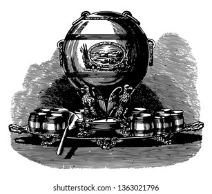 El Armistead Vase es un elegante jarrón de plata con la forma de la línea de caña de bomo más grande.