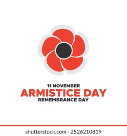 Dia do Armistício, Dia da Memória, 11 de novembro, cartão de saudação, Dia da Memória gráfica vetorial ou Dia do Armistício.