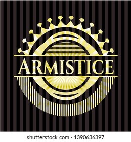 Armistice gold shiny emblem. Vector Illustration. Detailed.