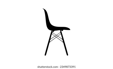 Armless Dining Chair Silhouette, high quality vector