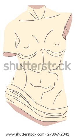 Armless statue. Ancient culture museum monument icon