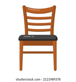 Armless wooden seat icon, vector design of chair 

