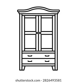 Armoire icon line art vector outline illustration design