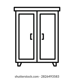 Armoire icon line art vector outline illustration design