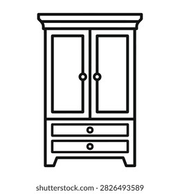 Armoire icon line art vector outline illustration design