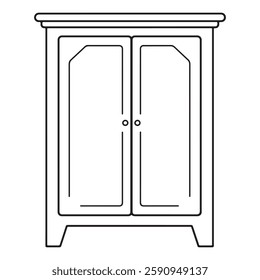 armoire line art vector illustration