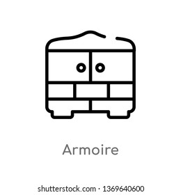 armoire vector line icon. Simple element illustration. armoire outline icon from furniture and household concept. Can be used for web and mobile