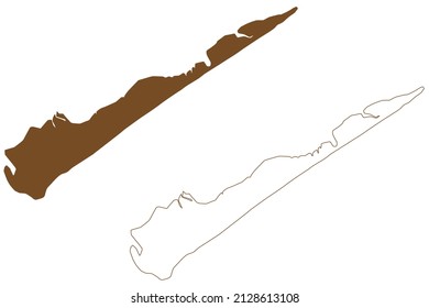 Armona island (Portugal, Portuguese Republic) map vector illustration, scribble sketch Ilha da Armona map