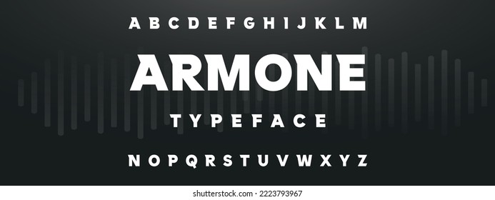 ARMONE Modern Bold Font. Regular Italic Number Typography urban style alphabet fonts for fashion, sport, technology, digital, movie, logo design, vector illustration