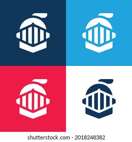 Armor blue and red four color minimal icon set