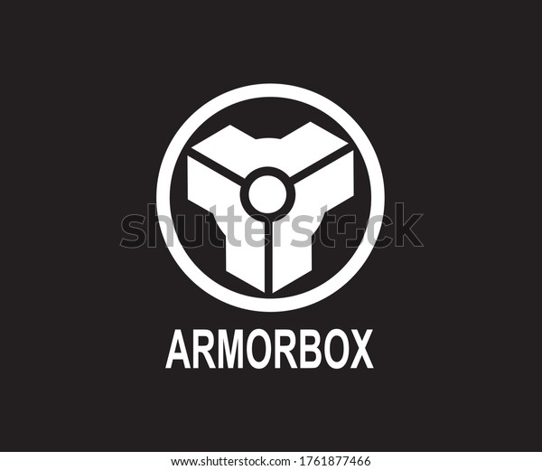Armor Box Logo Design\
on Black Background