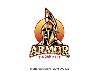 Armor cartoon mascot logo illustration vector