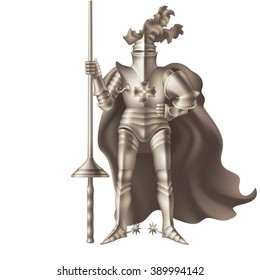 Armor for equestrian duel on the spears on a white background
