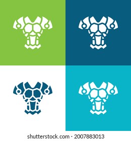 Conjunto mínimo de iconos de cuatro colores para la pantalla plana