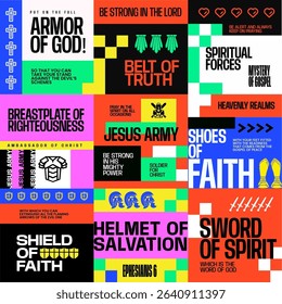 Armor of God christian poster typographic bundle design | Ben designs | motivational church media | Jesus army