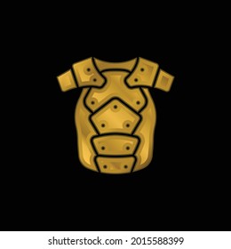 Armor gold plated metalic icon or logo vector