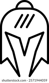 Armor Helmet Line Vector Icon Design