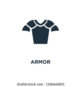 Armor icon. Black filled vector illustration. Armor symbol on white background. Can be used in web and mobile.
