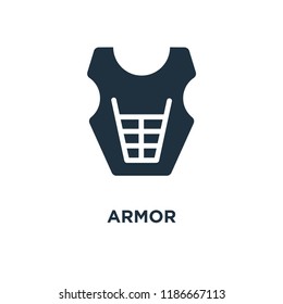 Armor icon. Black filled vector illustration. Armor symbol on white background. Can be used in web and mobile.