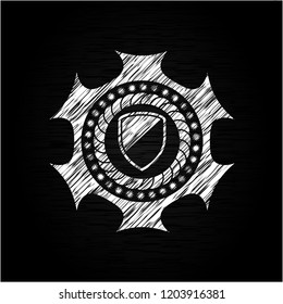armor icon with chalkboard texture