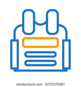armor icon duocolor blue orange style military illustration vector army element and symbol perfect. Icon sign from modern collection for web.