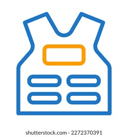 armor icon duocolor blue orange style military illustration vector army element and symbol perfect. Icon sign from modern collection for web.