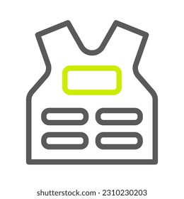 armor icon duocolor grey vibrant green colour military vector army element and symbol perfect.