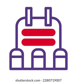 armor icon duotone style duotone red purple colour military illustration vector army element and symbol perfect. Icon sign from modern collection for web.