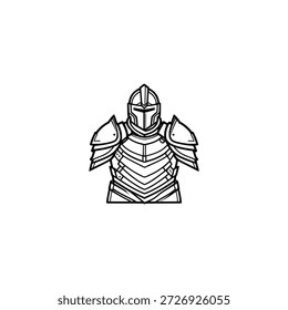 Ícone de armadura design de vetor plano.