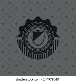 armor icon inside black emblem. Vintage.