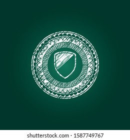 armor icon inside chalk emblem