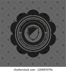 armor icon inside dark badge or emblem