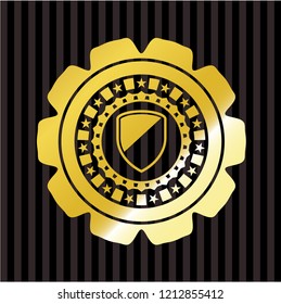 armor icon inside gold badge