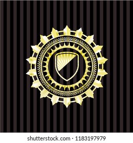 armor icon inside gold emblem or badge
