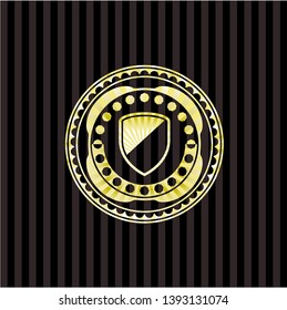 armor icon inside gold emblem