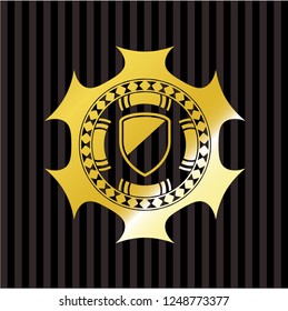 armor icon inside gold shiny badge