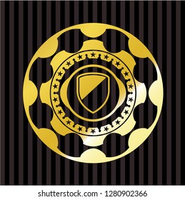 armor icon inside gold shiny emblem