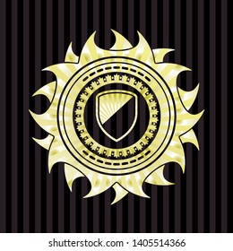 armor icon inside golden badge