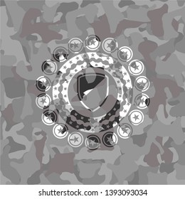 armor icon inside grey camo texture