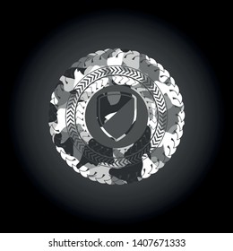 armor icon inside grey camo texture