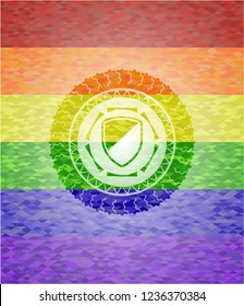 armor icon inside lgbt colors emblem 